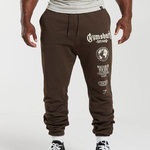 Gymshark Mens GLOBAL LIFTING OVERSIZED PANTS Brown XL